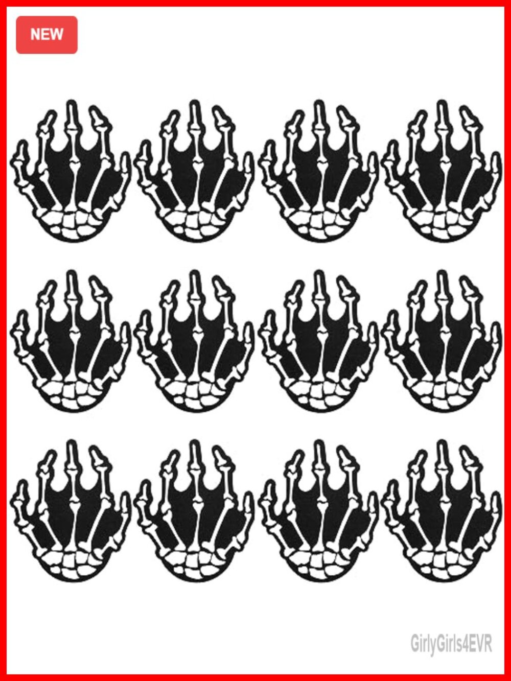 Skeleton Hand Nipple Pasties Adhesive Halloween Rave 6 Pairs